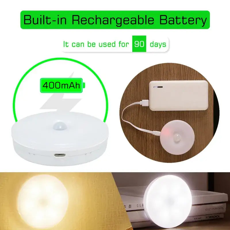 White USB Motion-Sensor Nightlight