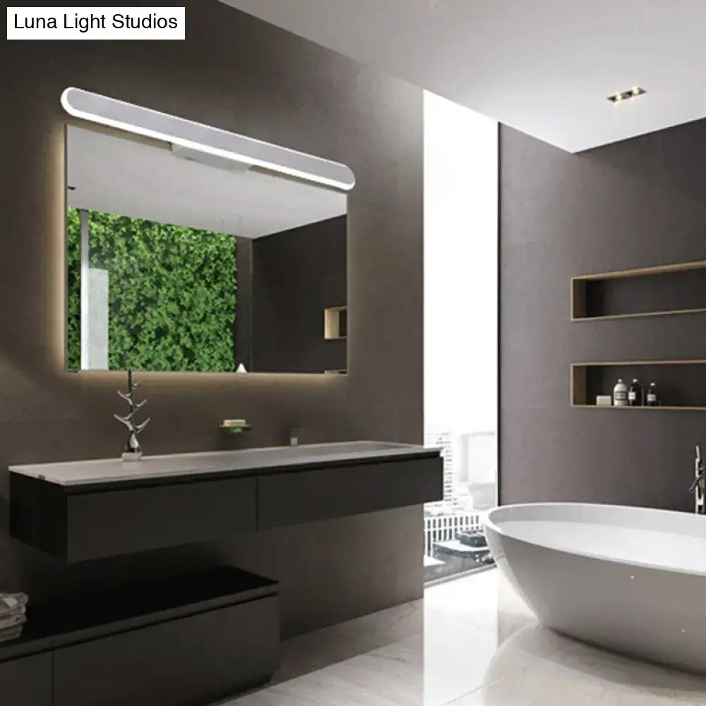 White LED Bathroom Light Linear Mirror Design