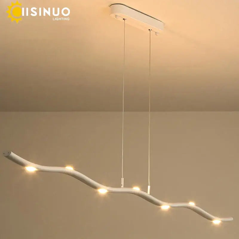 White LED Wave Pendant with Adjustable Length