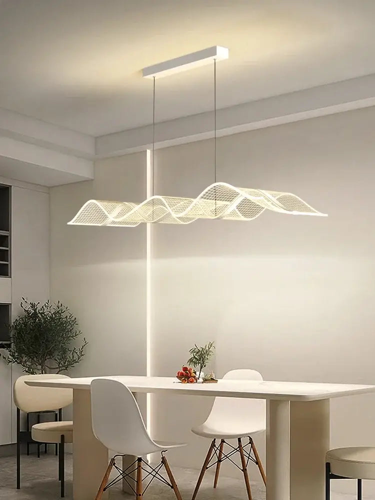 White LED Wave Pendant