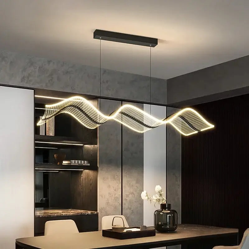 White LED Wave Pendant