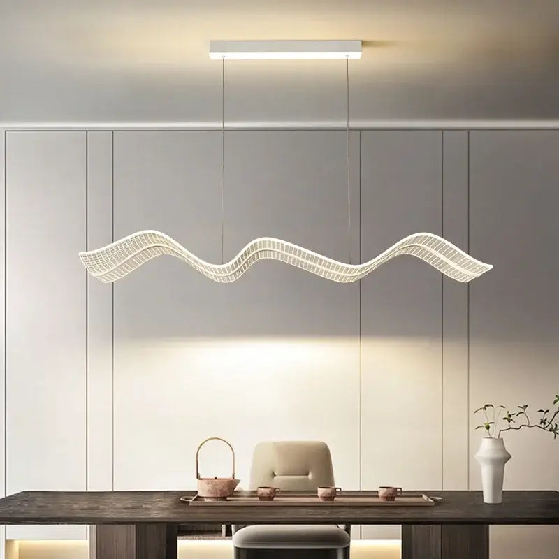 White LED Wave Pendant