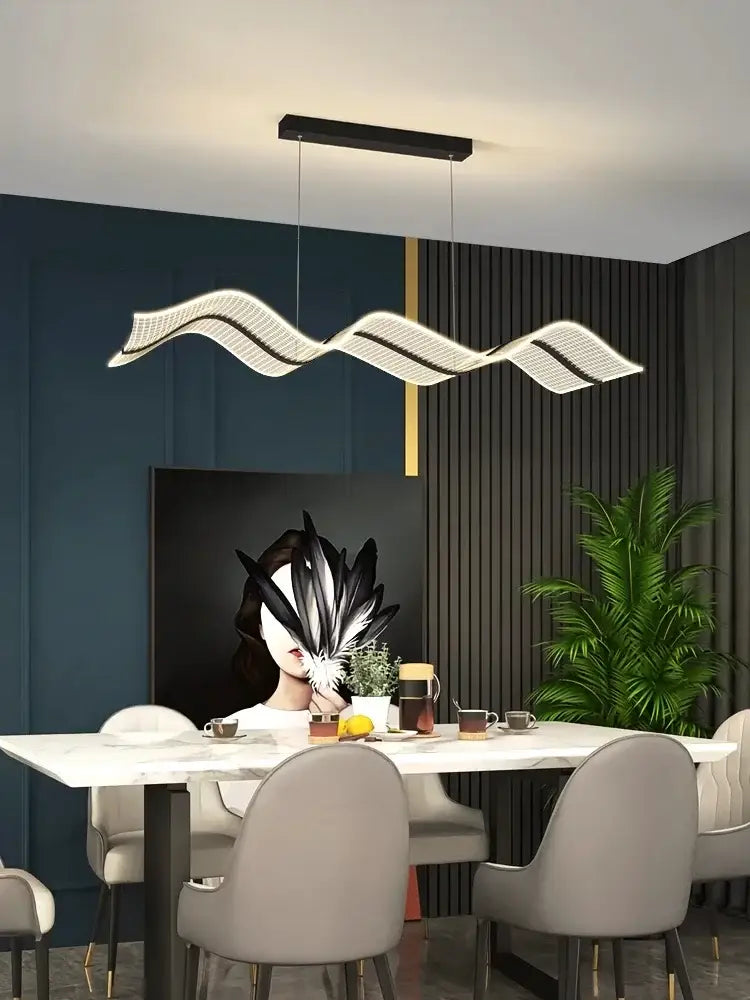 White LED Wave Pendant