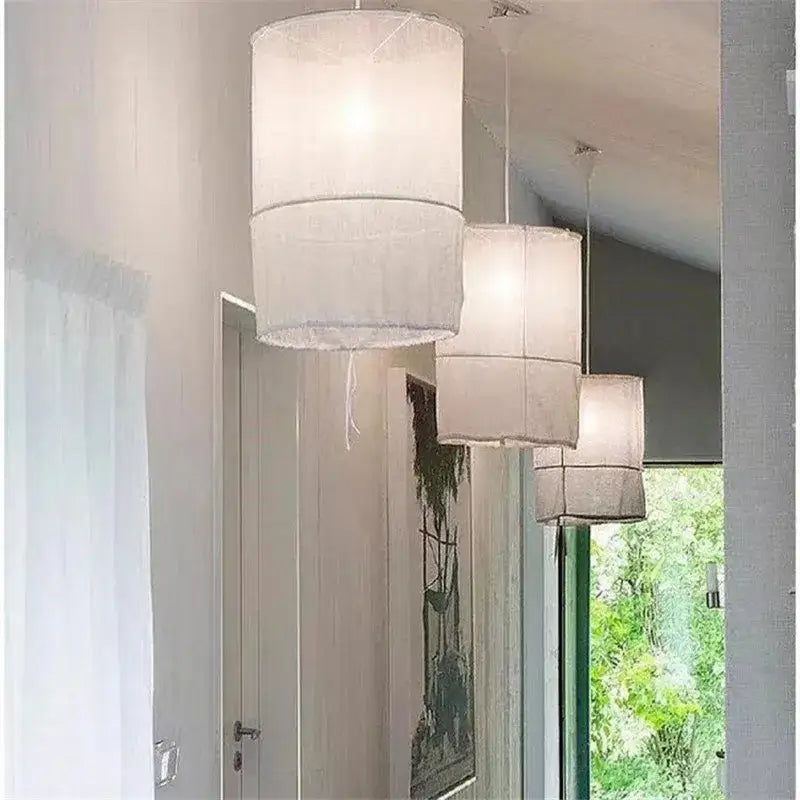 White Linen Pendant Lamp