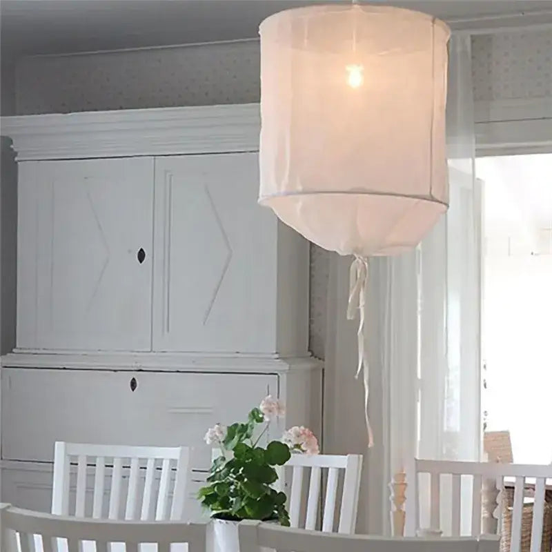 White Linen Pendant Lamp