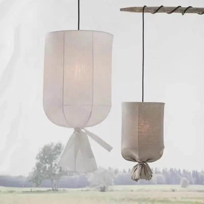 White Linen Pendant Lamp