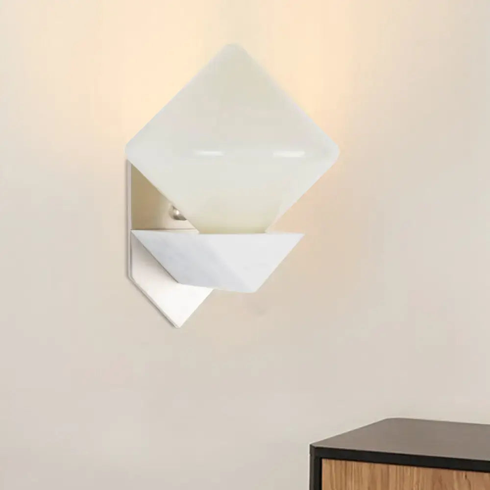 White Marble Triangle Sconce