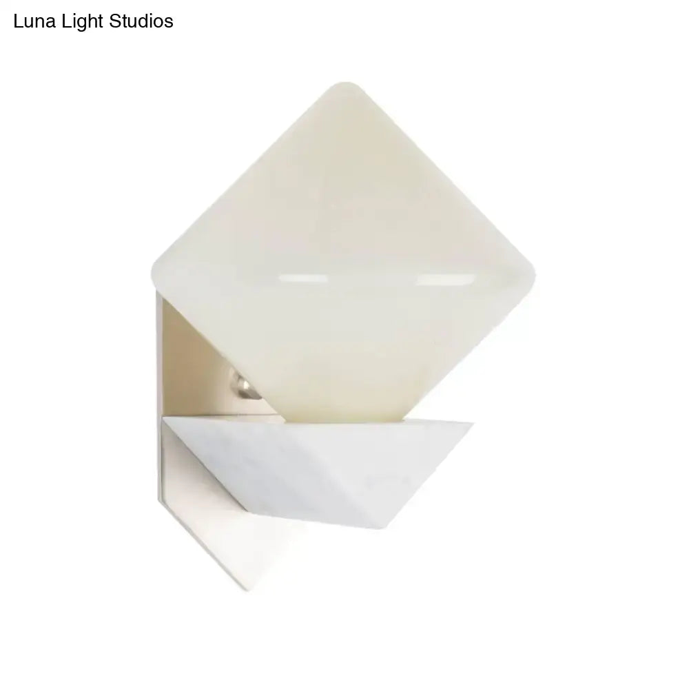 White Marble Triangle Sconce