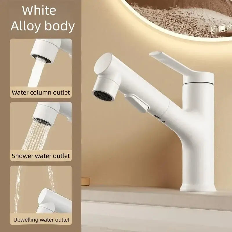White Matte Pull-Out Faucet