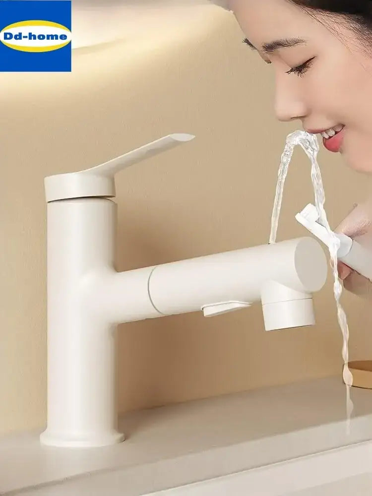 White Matte Pull-Out Faucet