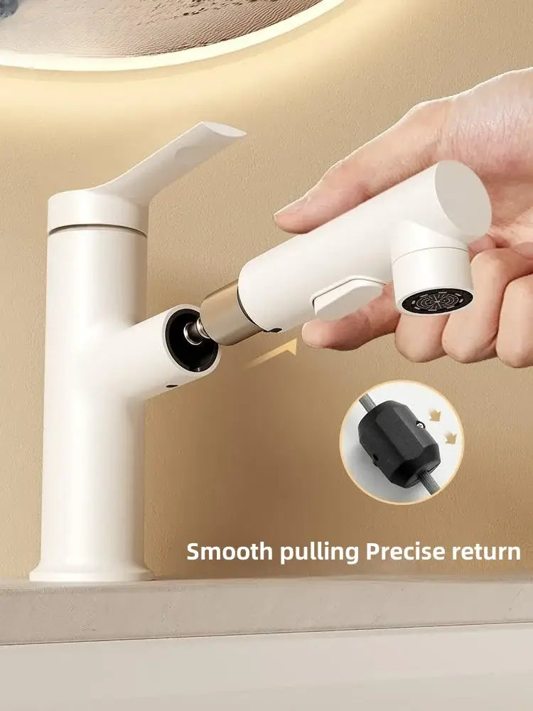 White Matte Pull-Out Faucet