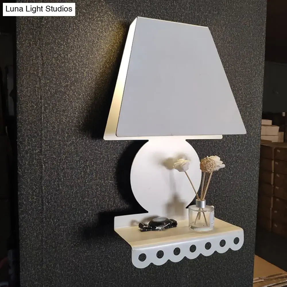 White Trapezoid Wall Sconce