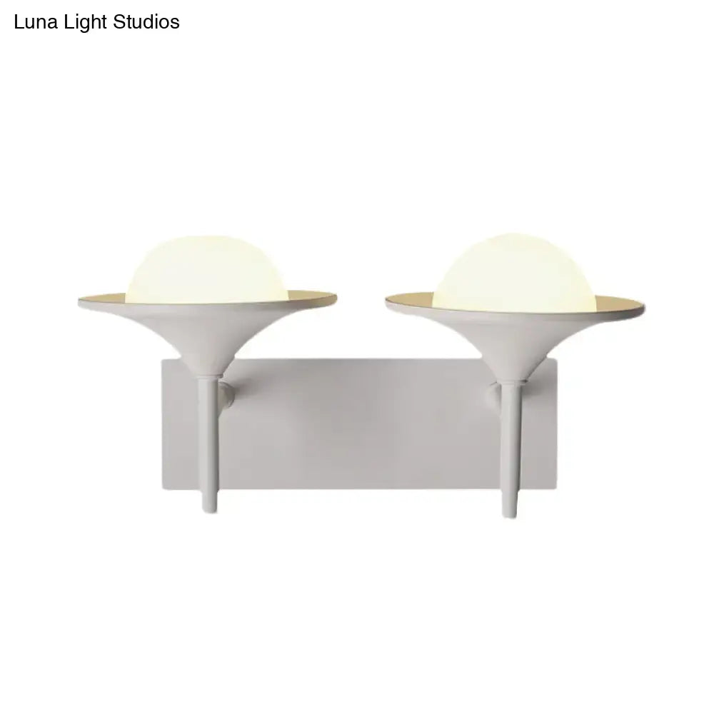 White Flared Wall Sconce