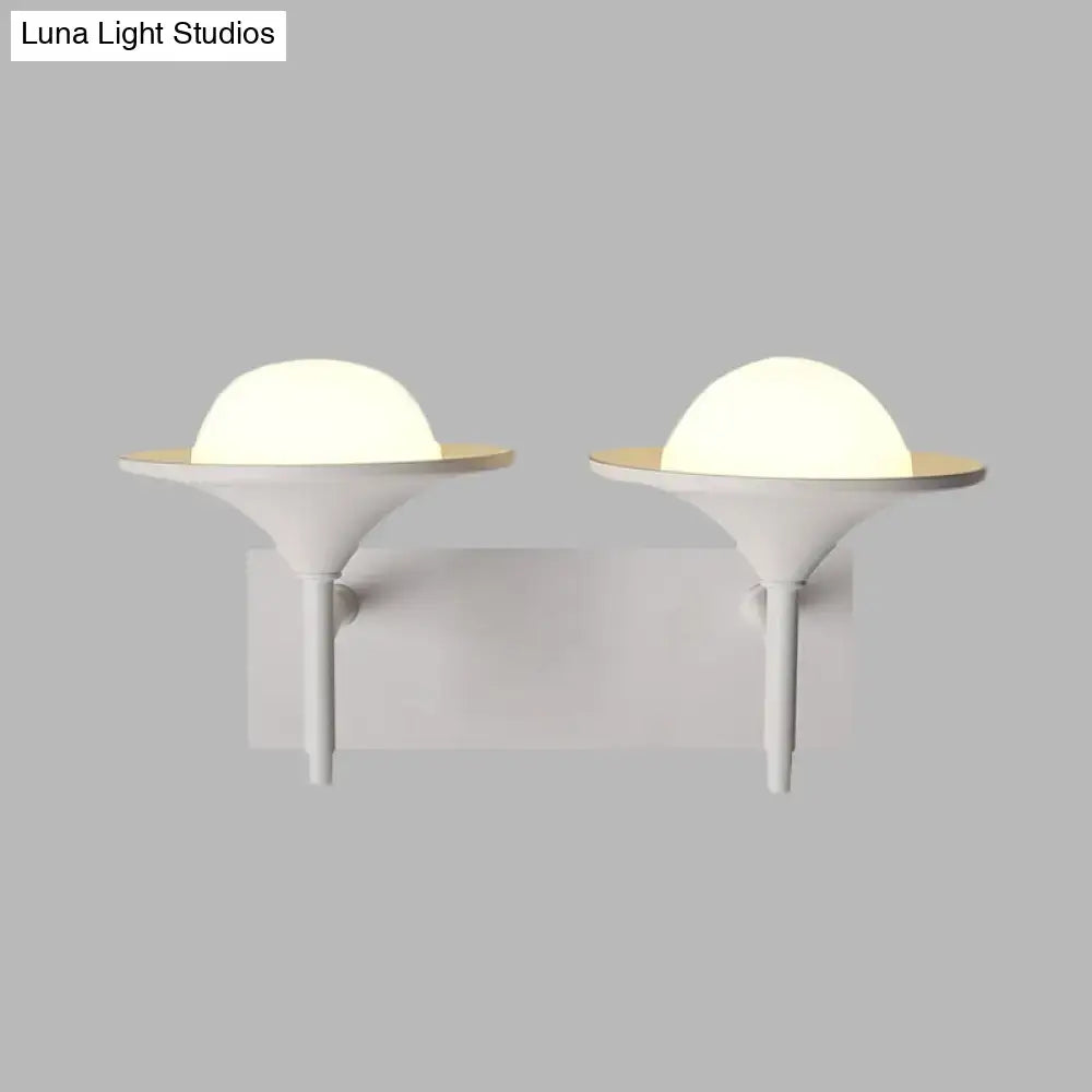 White Flared Wall Sconce