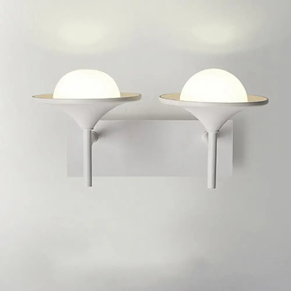 White Flared Wall Sconce