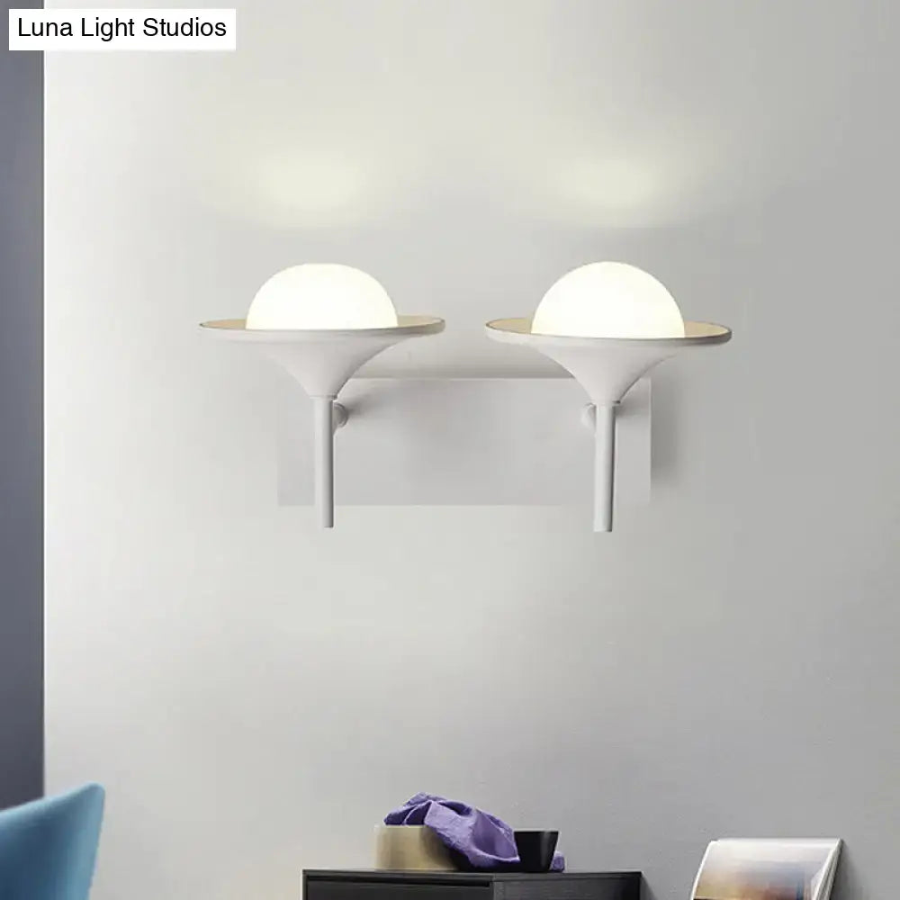 White Flared Wall Sconce