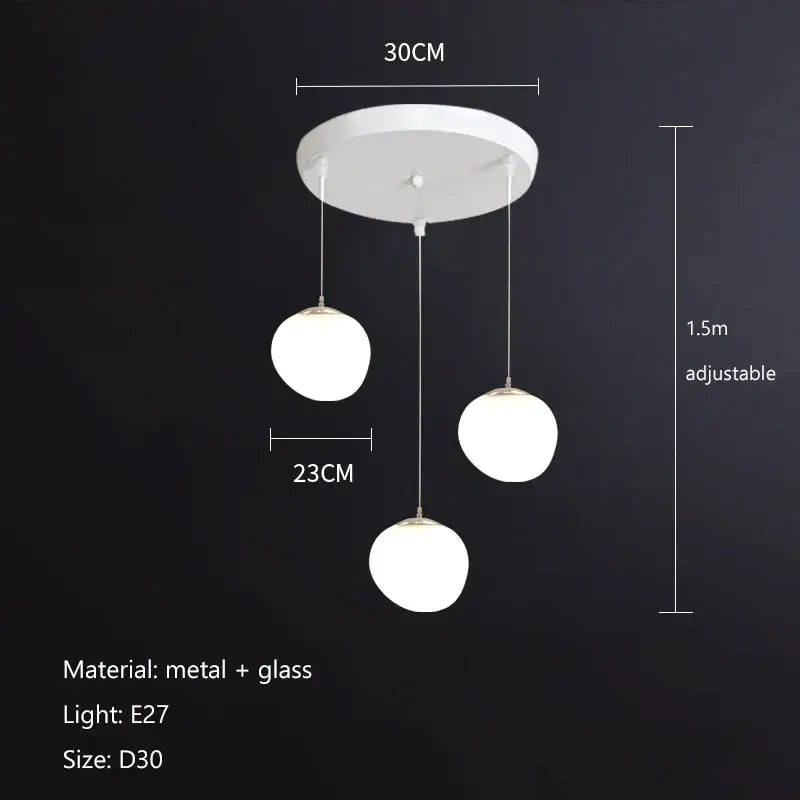 White Spherical Pendant Light