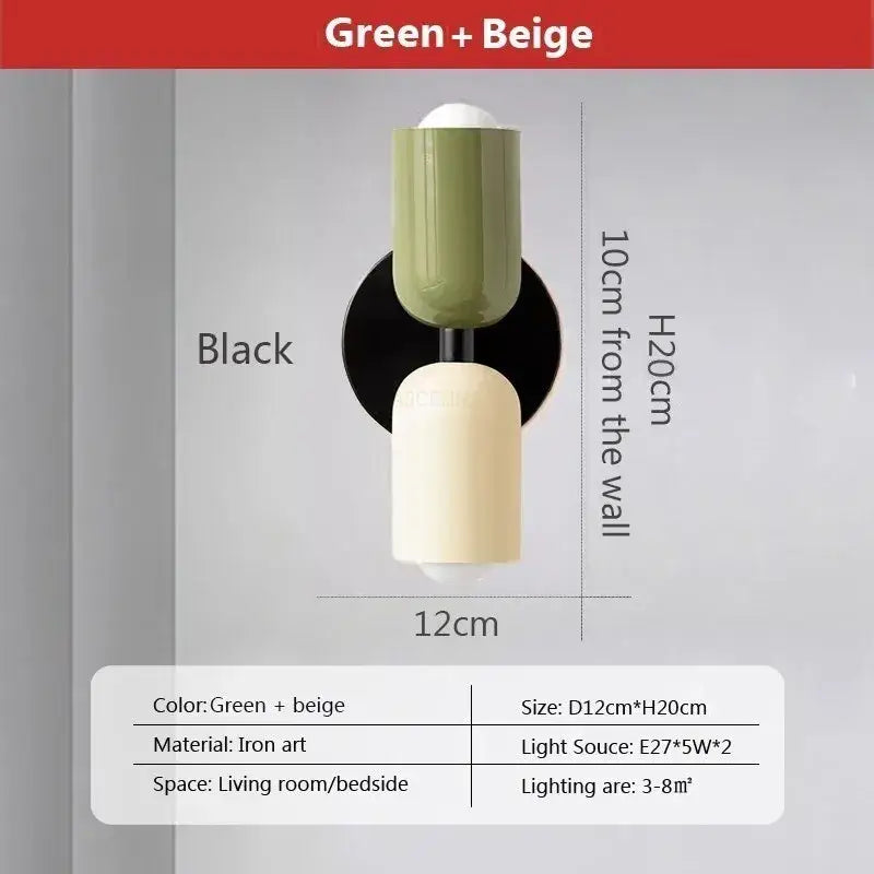 White Green Macaron Wall Lamp