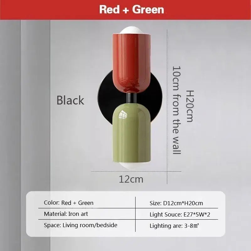 White Green Macaron Wall Lamp