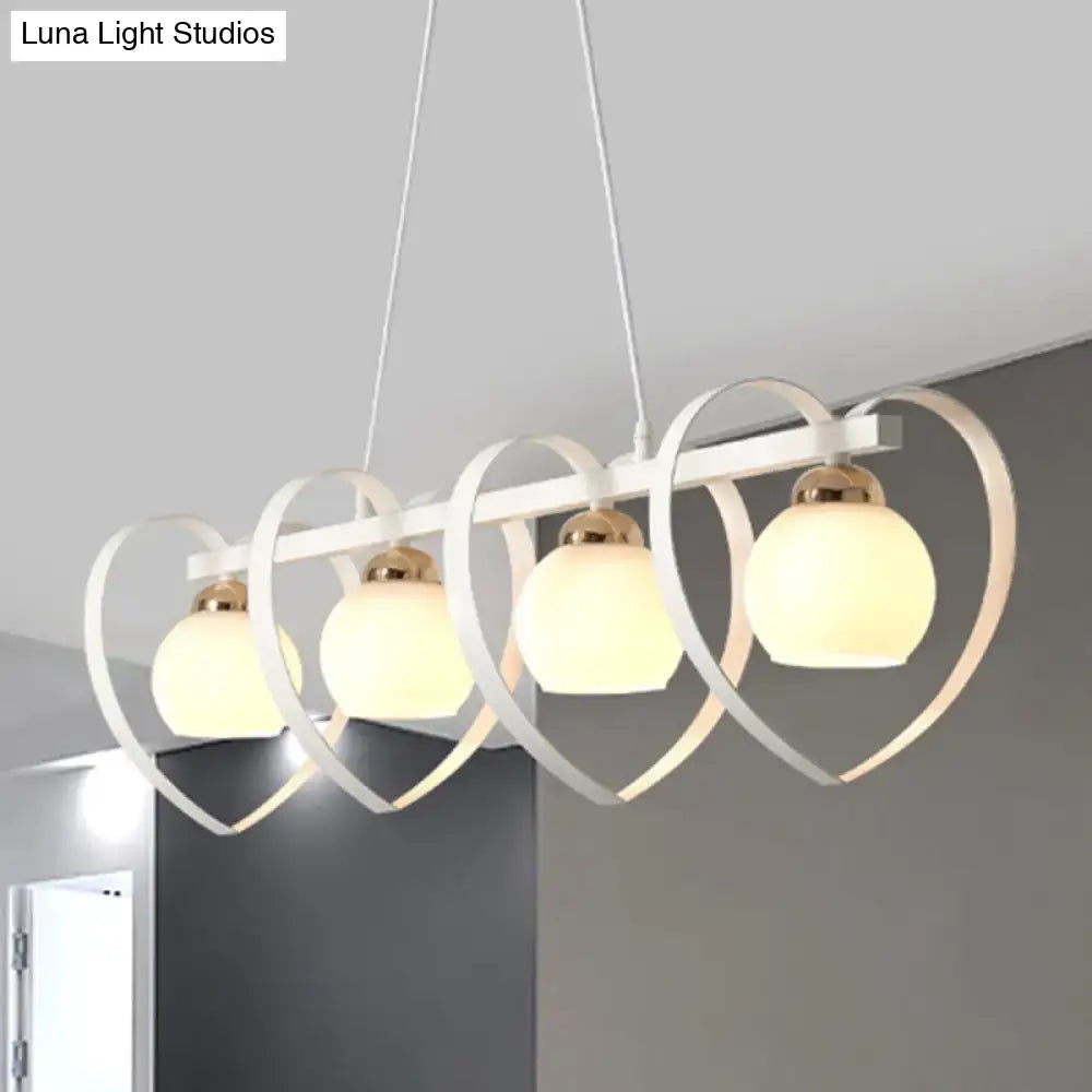 White Opal Glass Chandelier