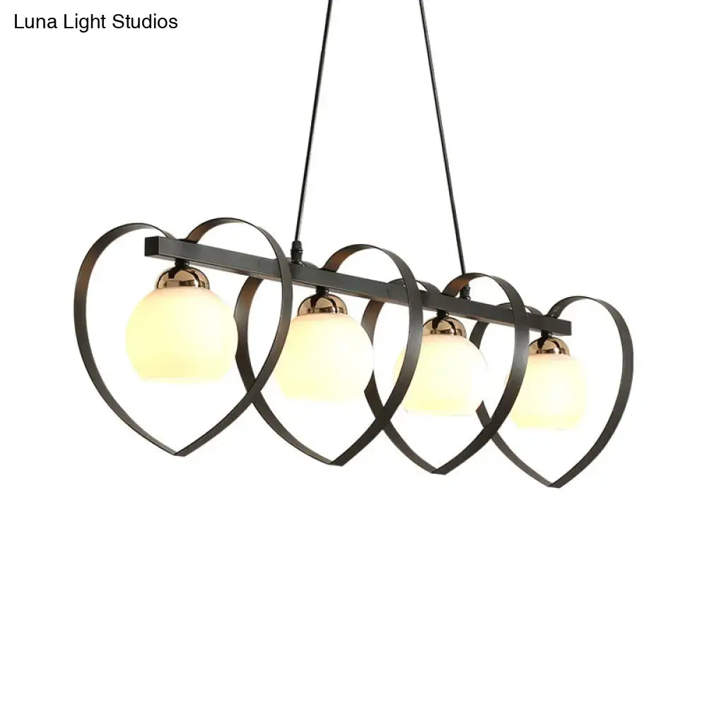 White Opal Glass Chandelier