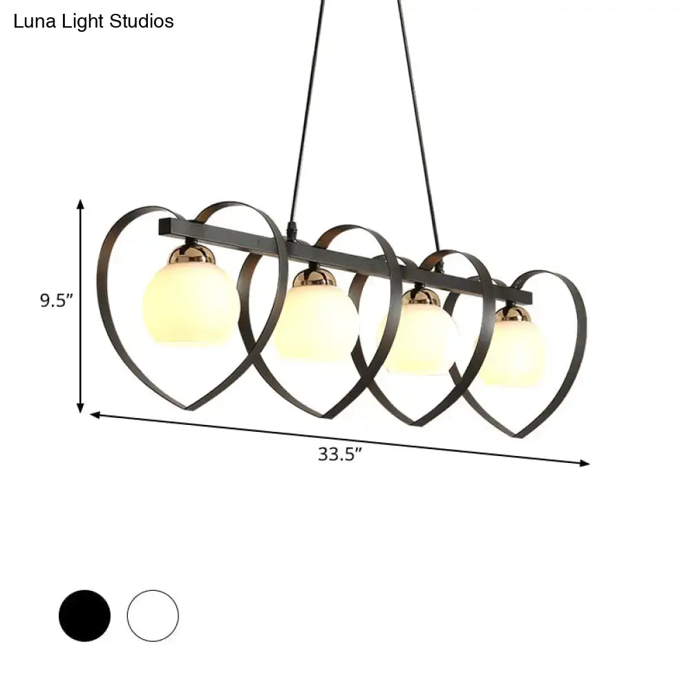 White Opal Glass Chandelier