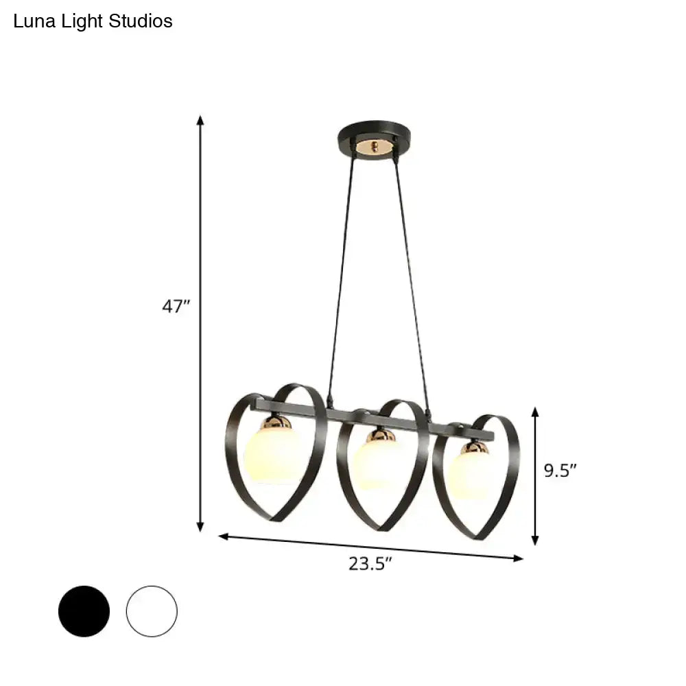White Opal Glass Chandelier