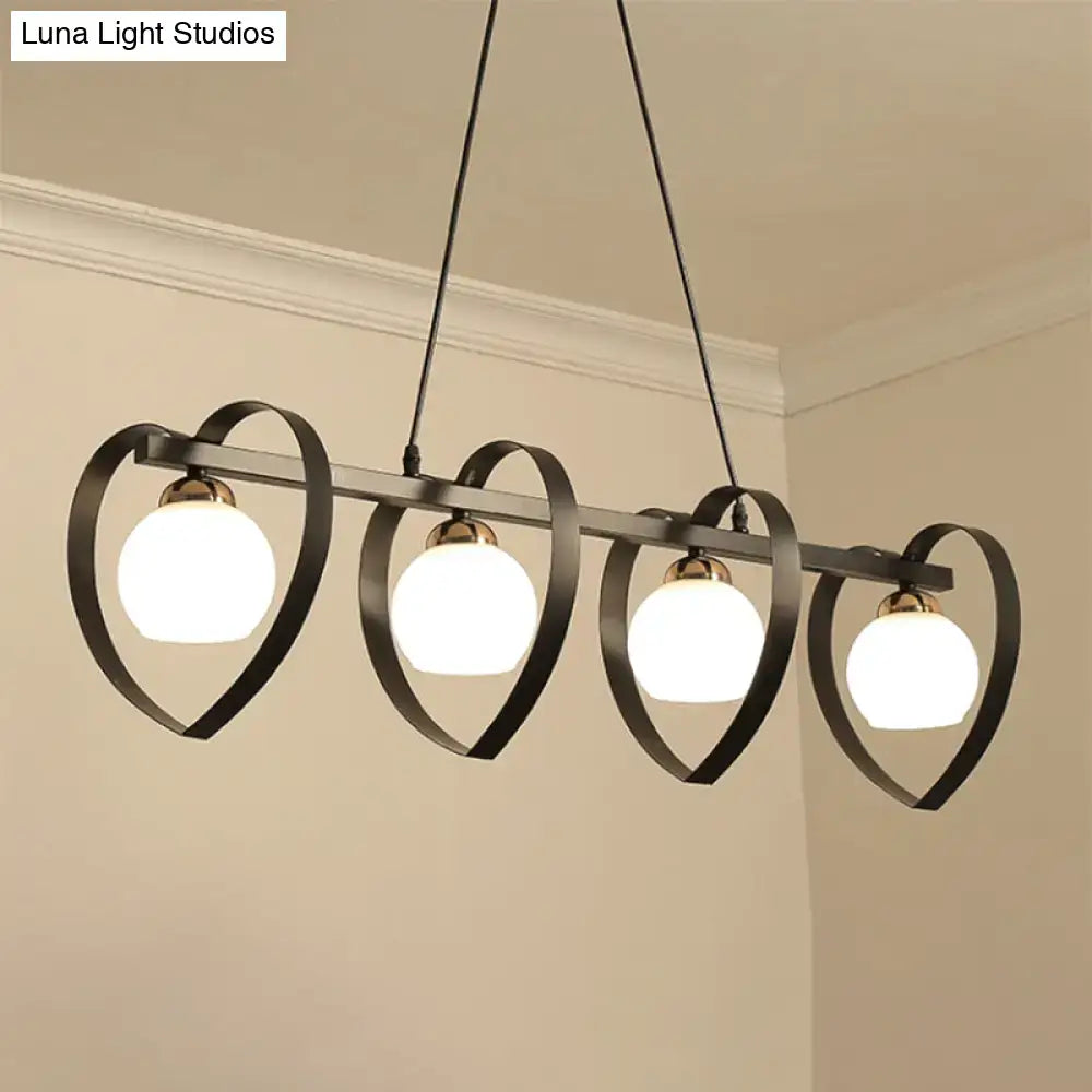 White Opal Glass Chandelier