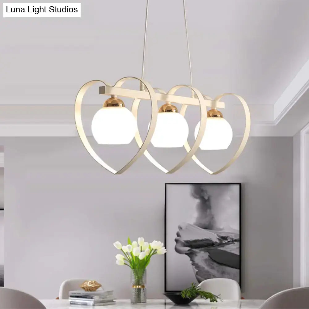 White Opal Glass Chandelier