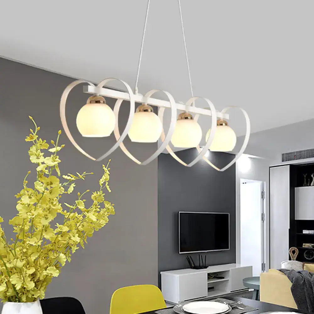 White Opal Glass Chandelier