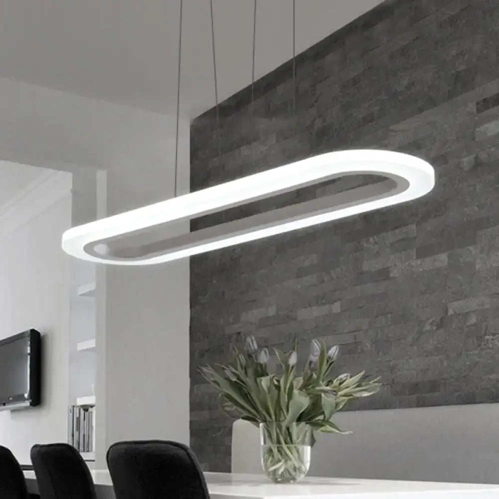 White Oval Ceiling Light