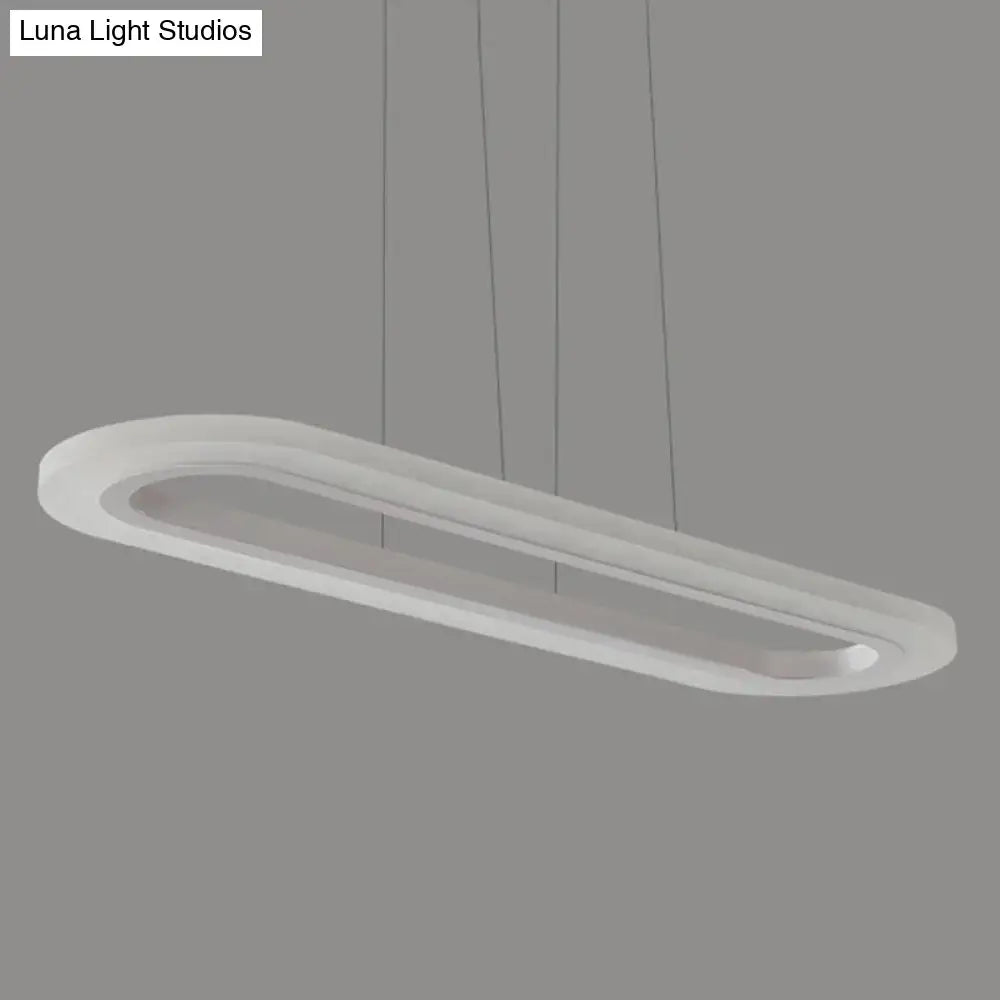 White Oval Ceiling Light