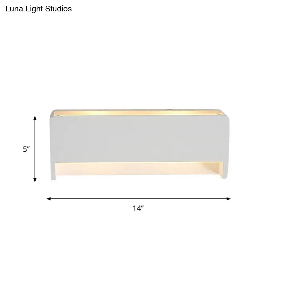 White Gypsum Rectangular Wall Sconce