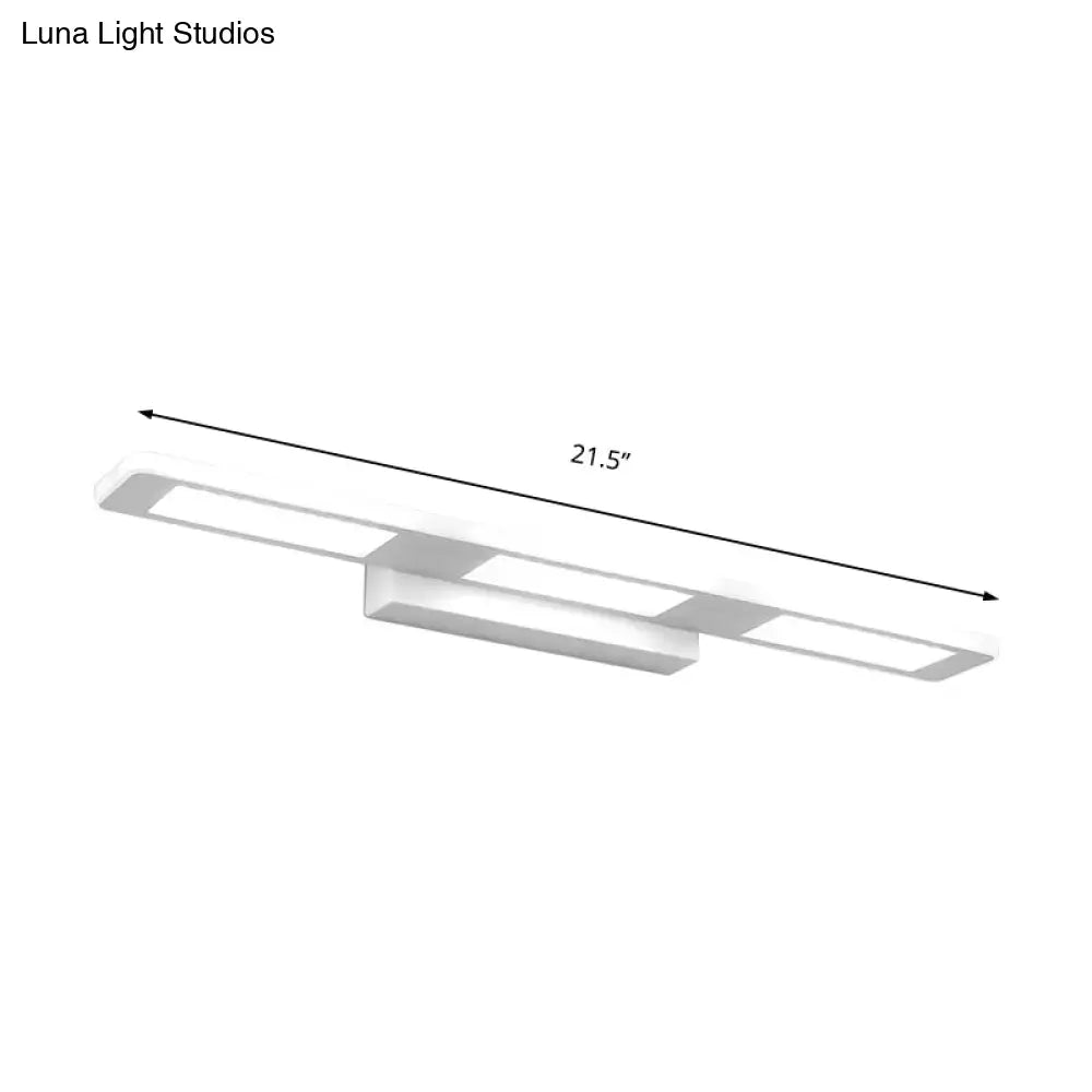 White Acrylic Vanity Light Dual-Voltage