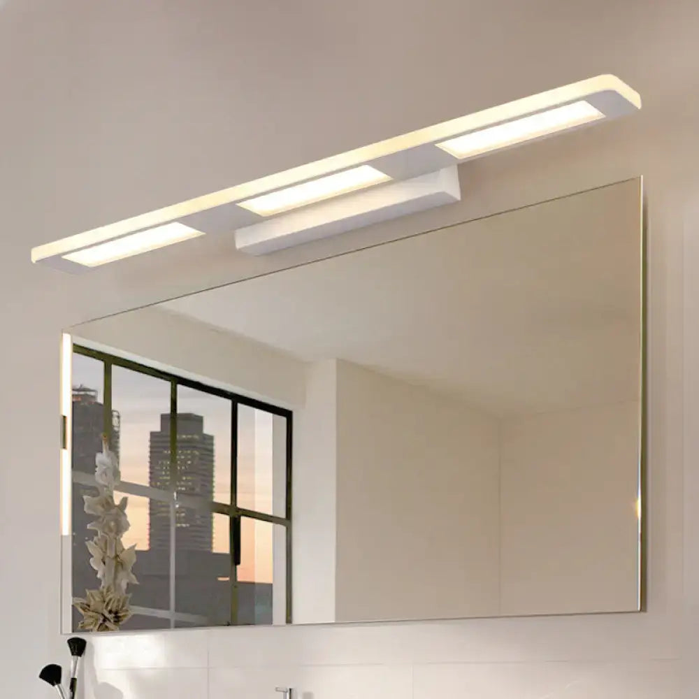 White Acrylic Vanity Light Dual-Voltage