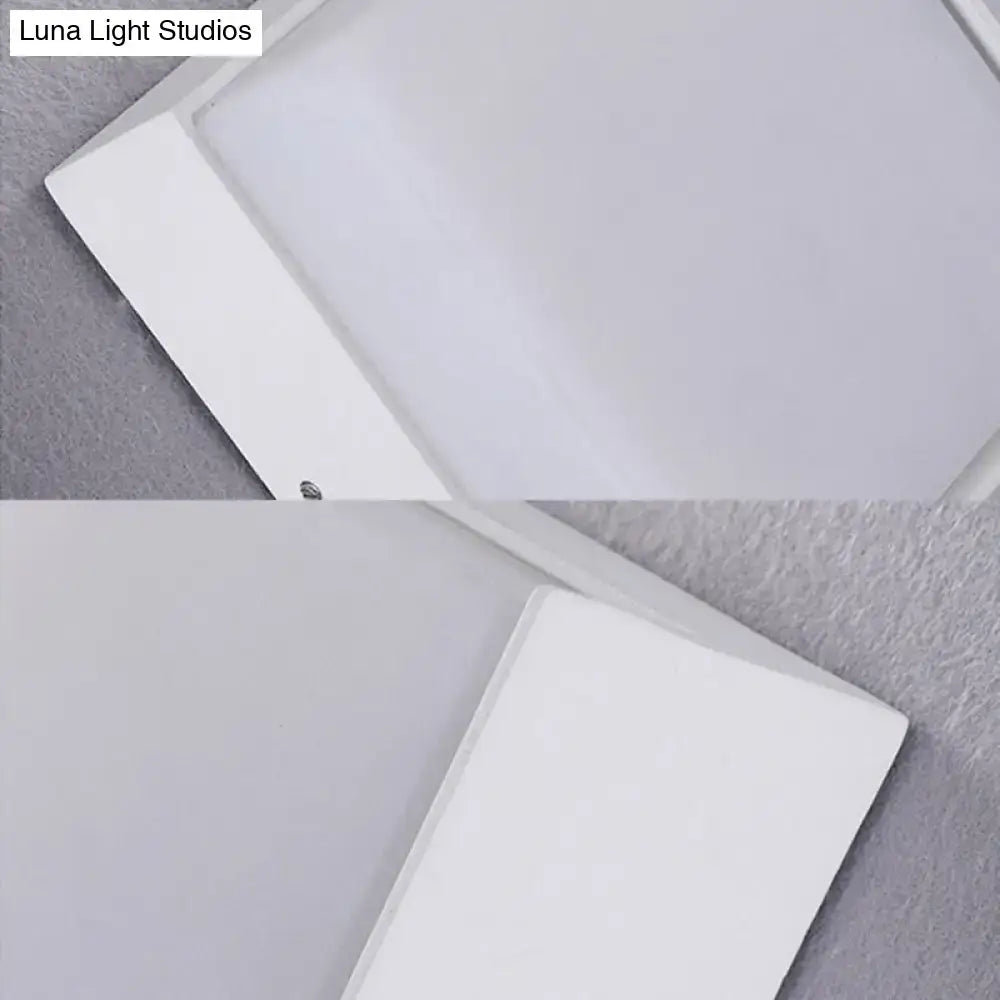 White Rectangular Metal Acrylic Wall Light