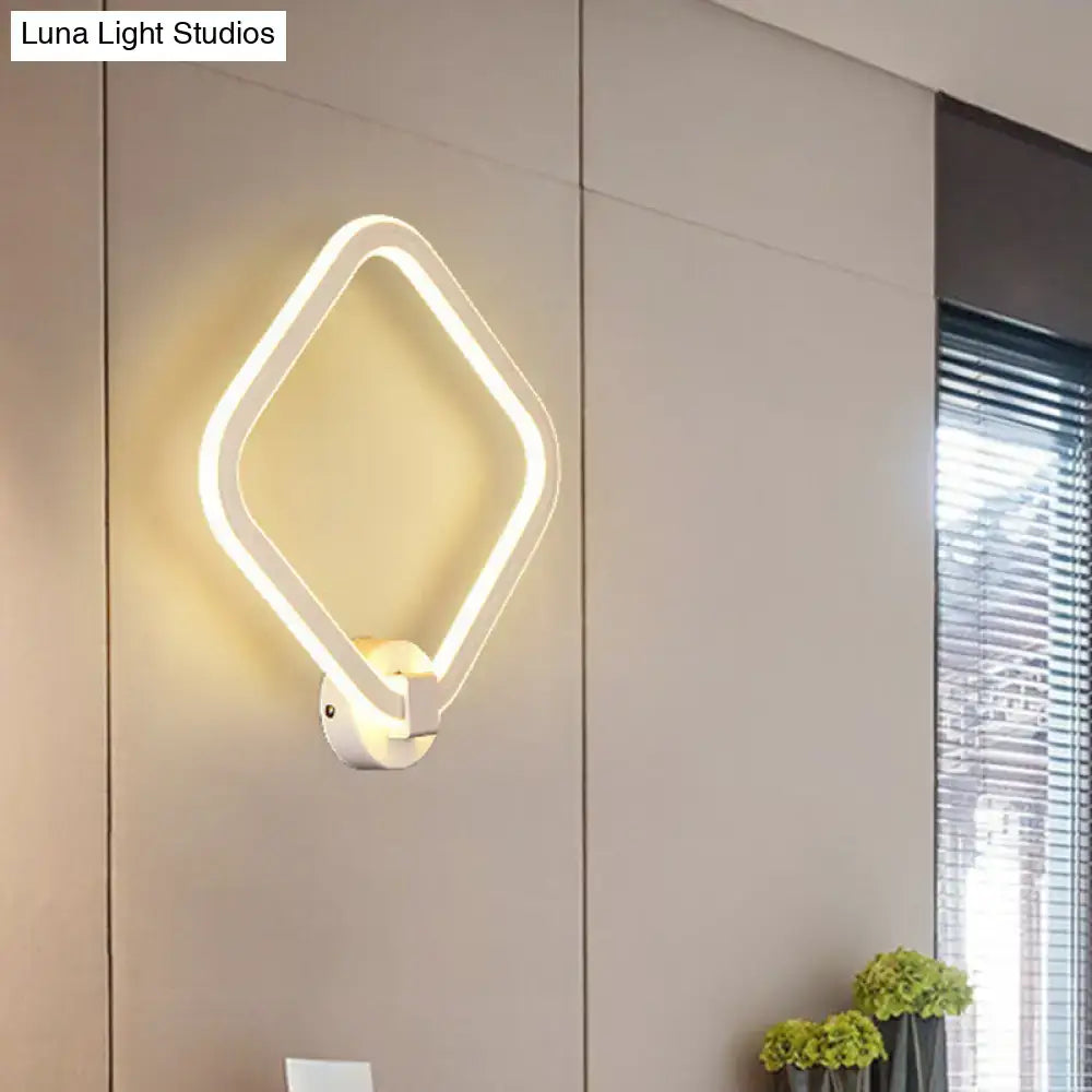 White Rhombus LED Sconce