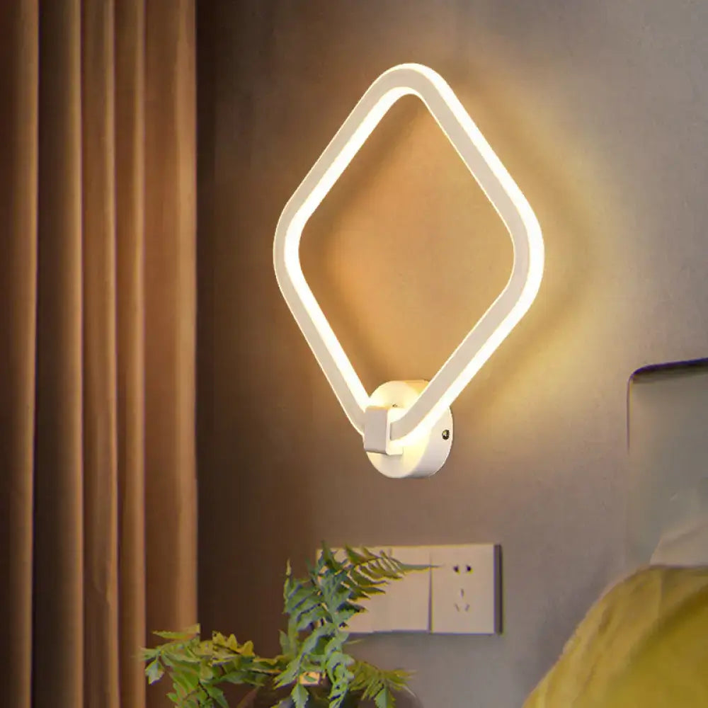 White Rhombus LED Sconce