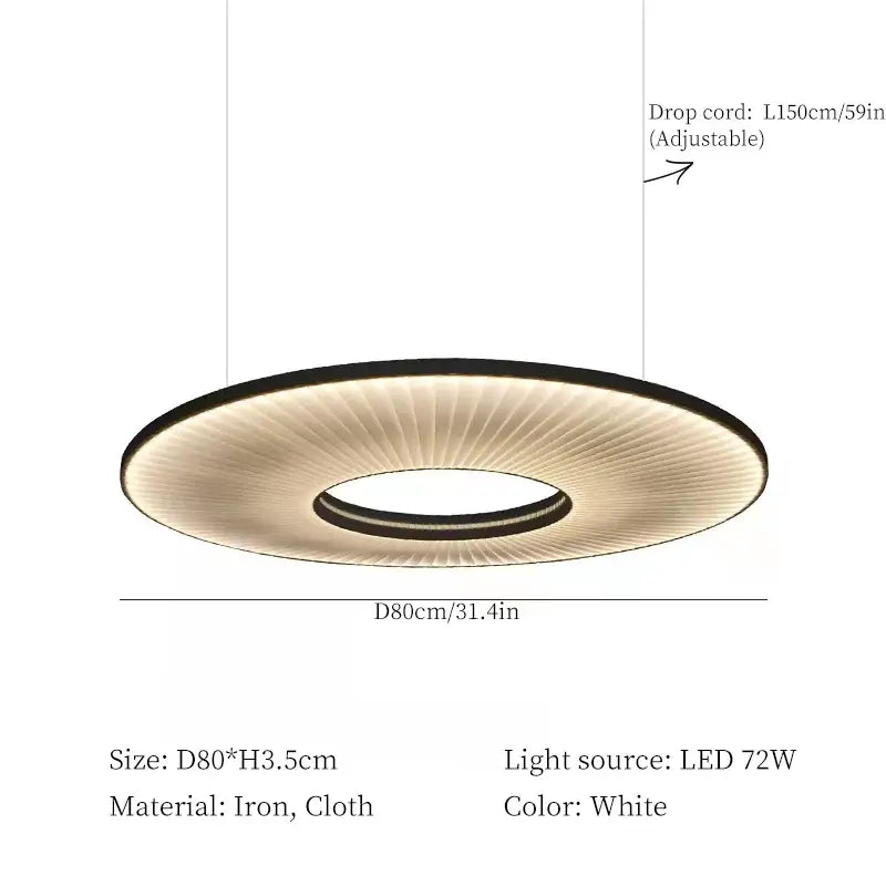 White Ribbed Pendant Light