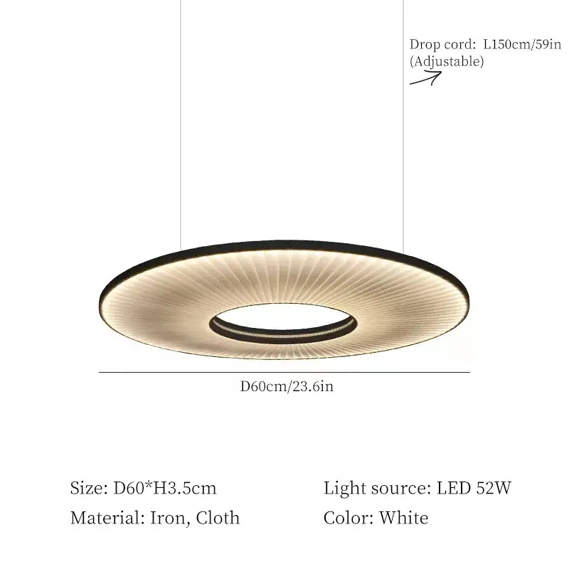 White Ribbed Pendant Light