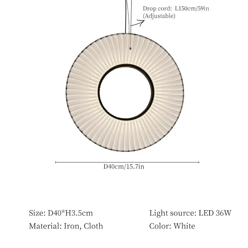 White Ribbed Pendant Light