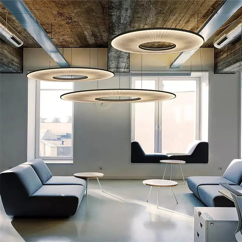 White Ribbed Pendant Light