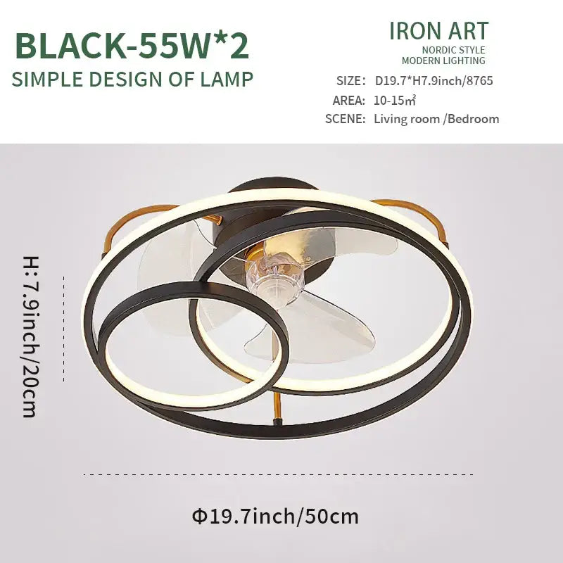 White Ring LED Ceiling Fan