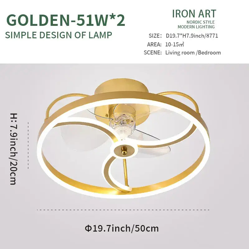White Ring LED Ceiling Fan