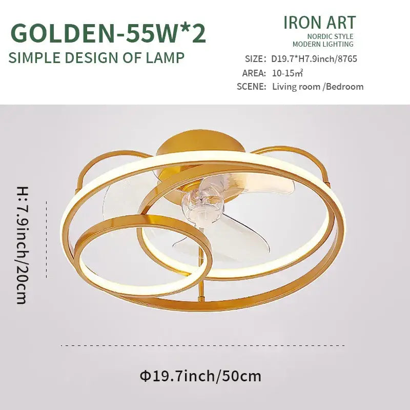 White Ring LED Ceiling Fan