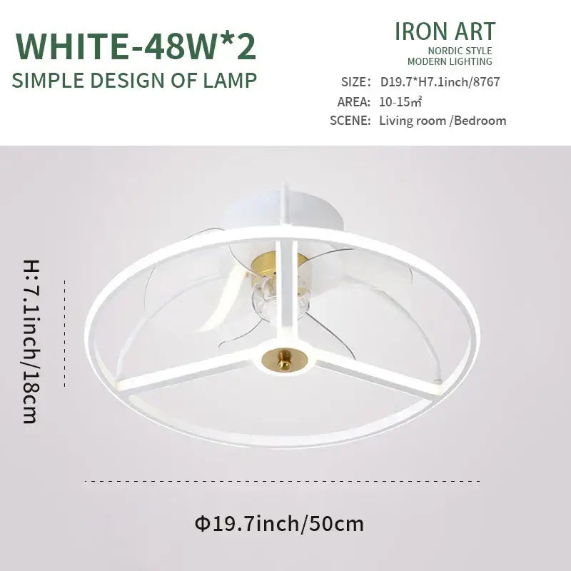White Ring LED Ceiling Fan