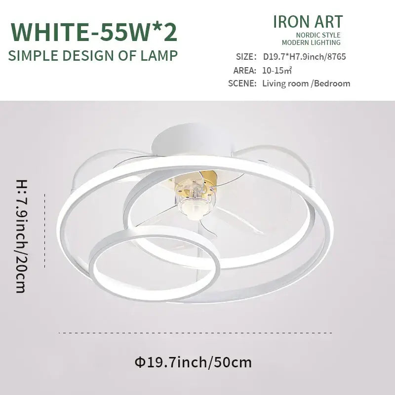 White Ring LED Ceiling Fan