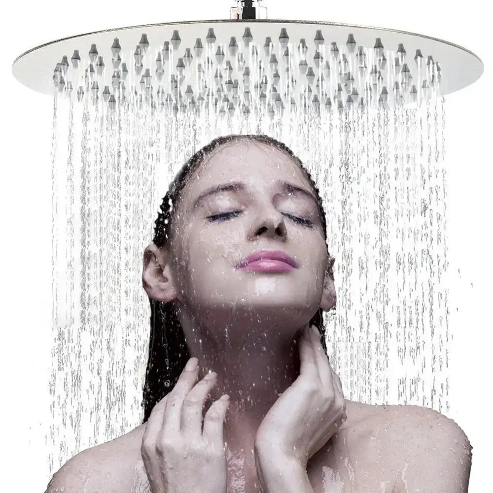 White Round Rainfall Shower