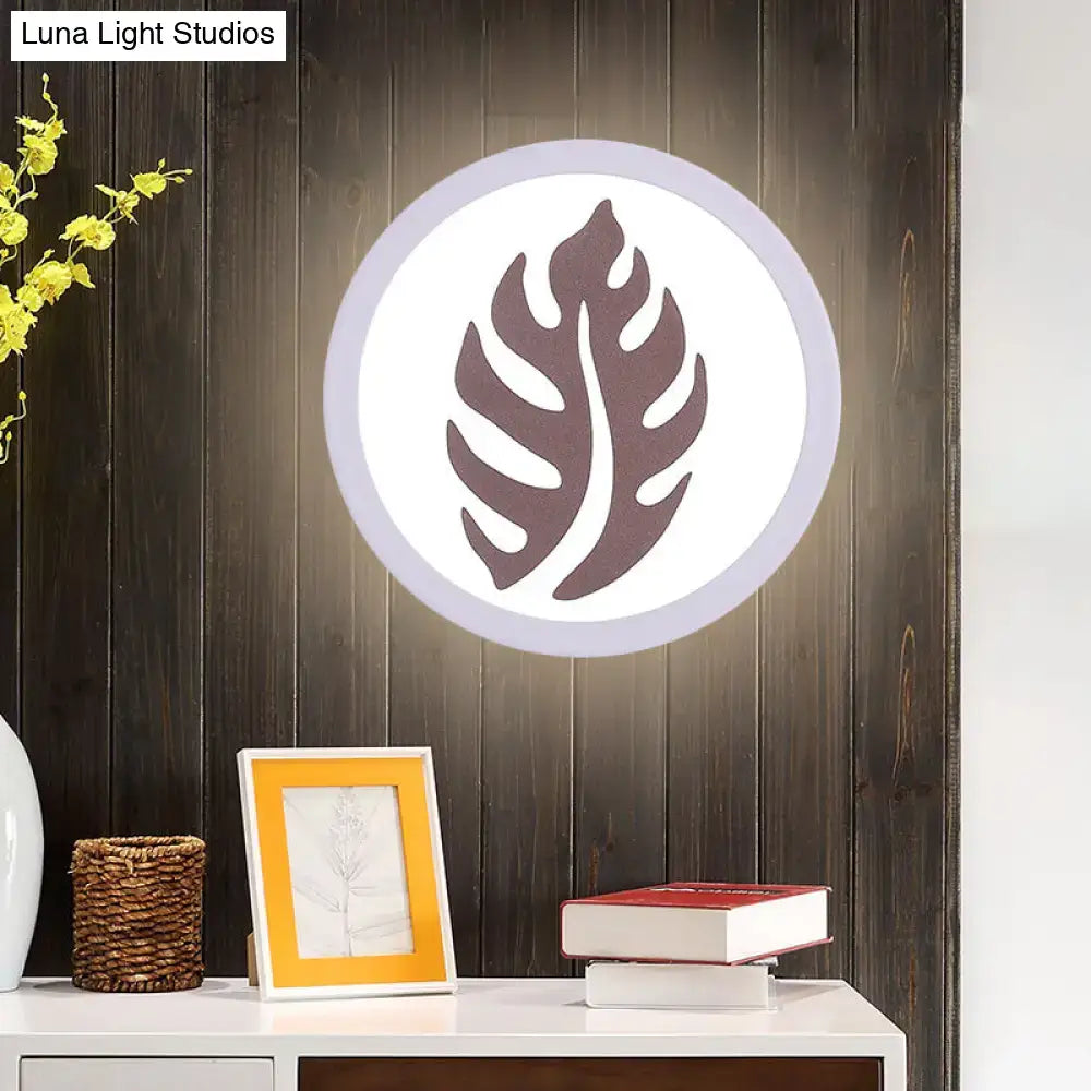 White Leaf Wall Light