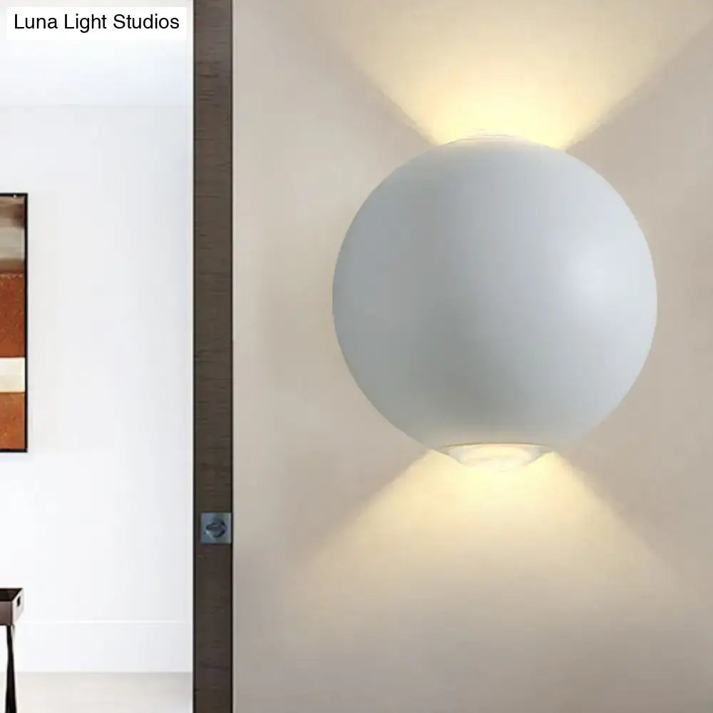 White Spherical Outdoor Sconce